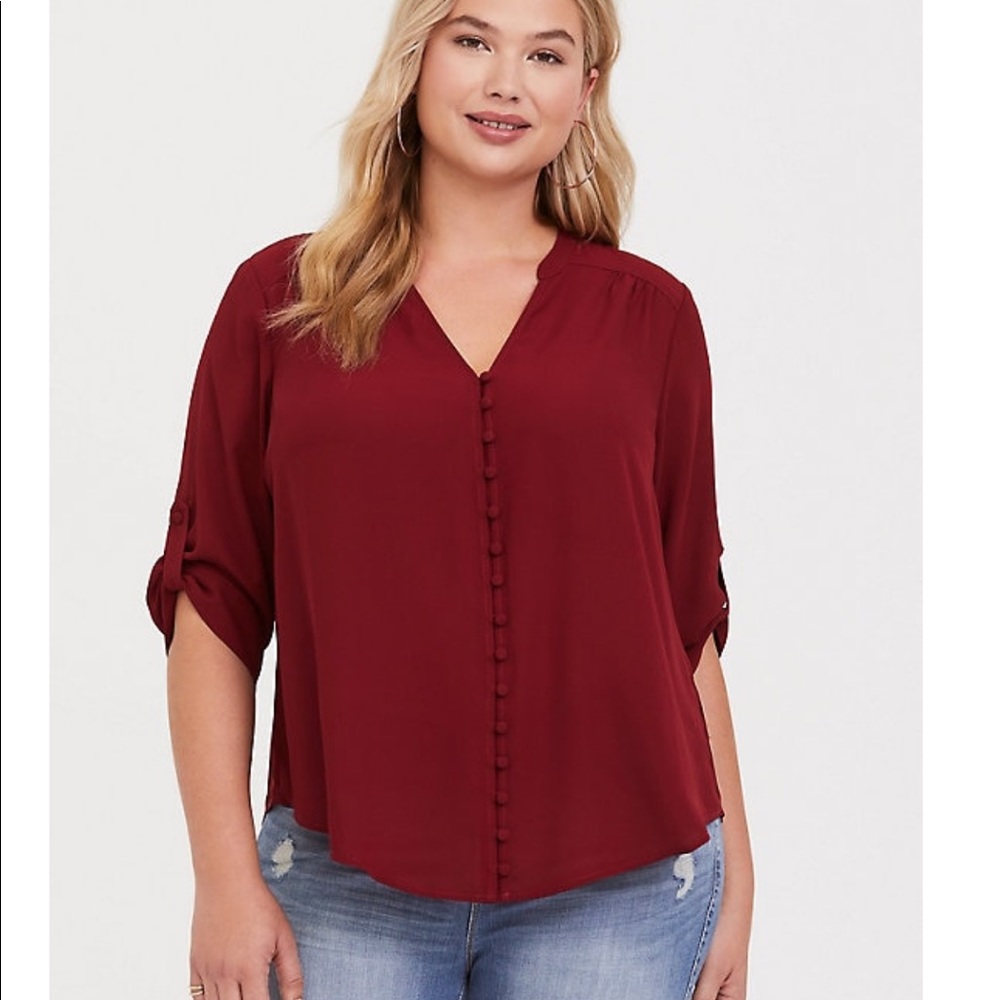 Torrid Buttondown Harper Blouse- read description